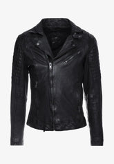 Men's Rugged Black Quilted Leather Jacket